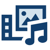 Film, image and music icon hovered