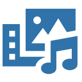 Film, image and music icon 