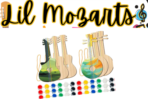 Lil Mozarts with picture of guitar craft