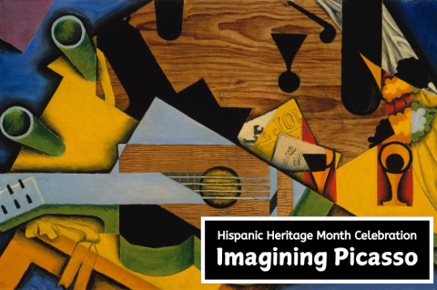 Abstract art influenced by Piscasso in shades of brown, green and tan