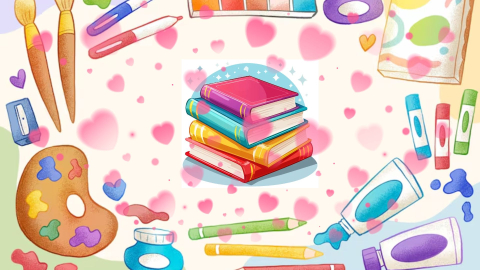 Books and art supplies