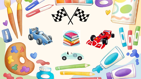 Books and art supplies