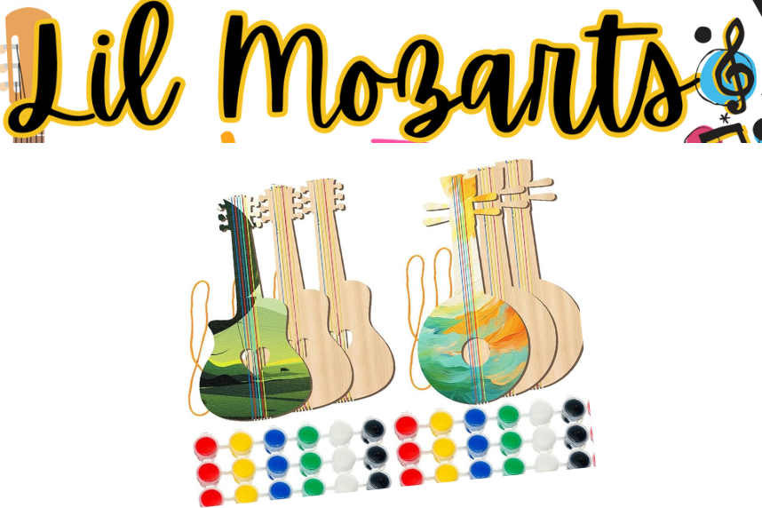 Lil Mozarts with picture of guitar craft