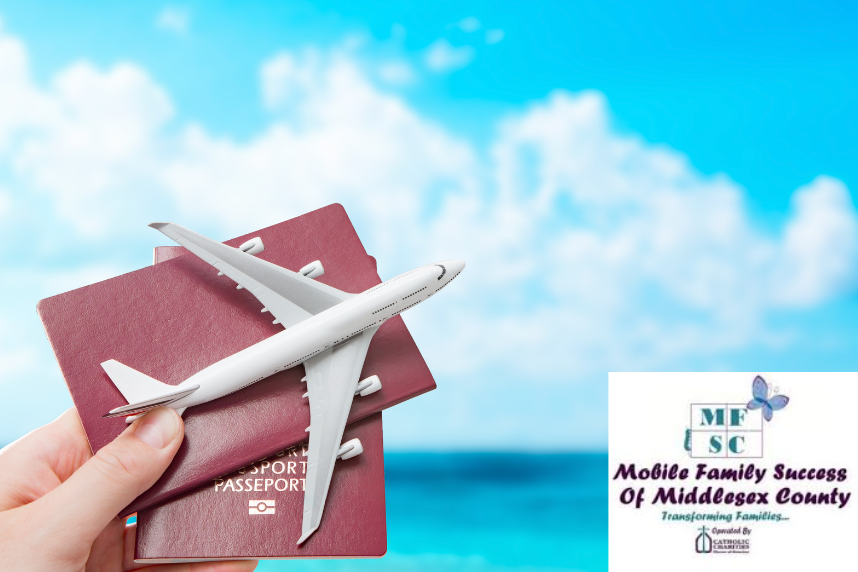 passport, plane, Mobile family logo