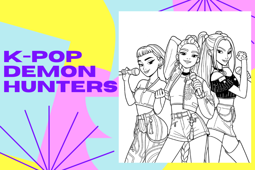 K-pop Demon Hunters with image of Zoey, Rumi, and Mira
