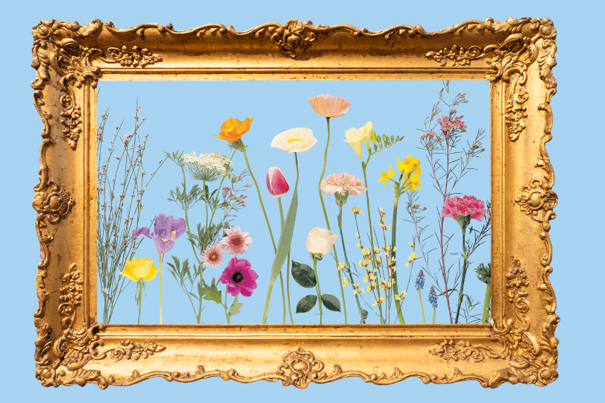 Flowers in a picture frame