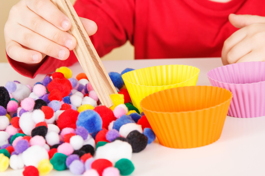 Image of sorting pompoms